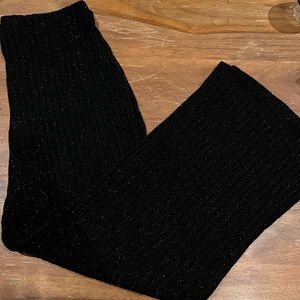 Zara Size S Black and Sparkle Knit Capri Flare Leg